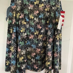 LuLaRoe Kids Skirt - Multicolor Handprint Design